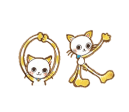 Gentle Communication With A White Cat sticker #4466561