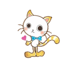 Gentle Communication With A White Cat sticker #4466583