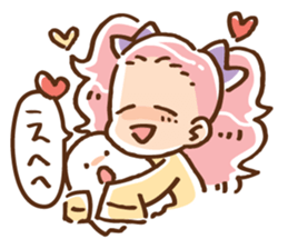 Twin tail girl & cute spook sticker #4469072