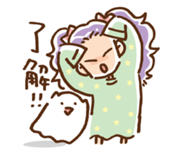 Twin tail girl & cute spook sticker #4469073