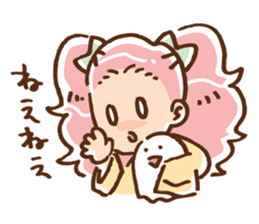 Twin tail girl & cute spook sticker #4469074