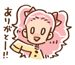 Twin tail girl & cute spook sticker #4469079