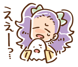 Twin tail girl & cute spook sticker #4469081
