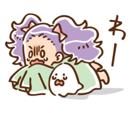 Twin tail girl & cute spook sticker #4469089
