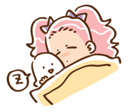 Twin tail girl & cute spook sticker #4469090