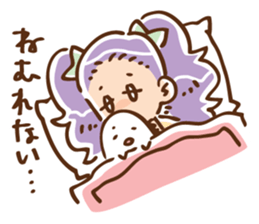 Twin tail girl & cute spook sticker #4469091