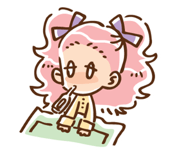 Twin tail girl & cute spook sticker #4469093