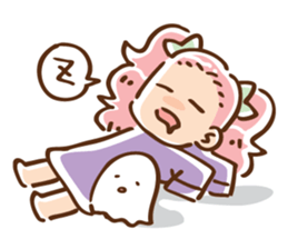 Twin tail girl & cute spook sticker #4469095