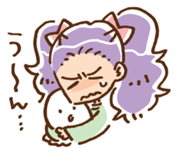 Twin tail girl & cute spook sticker #4469101