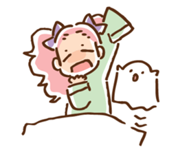 Twin tail girl & cute spook sticker #4469105