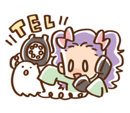 Twin tail girl & cute spook sticker #4469109