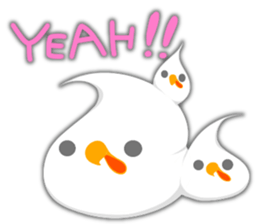 Fresh cream bird sticker #4469683