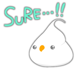 Fresh cream bird sticker #4469701