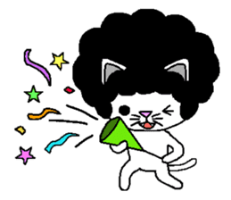 Funky Afro Cat sticker #4470983