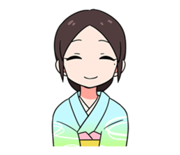Elegant kimono woman sticker #4475512