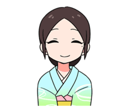 Elegant kimono woman sticker #4475512