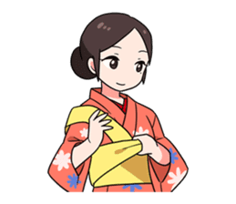 Elegant kimono woman sticker #4475513