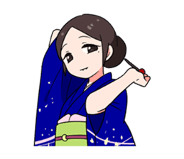 Elegant kimono woman sticker #4475515