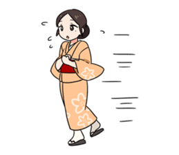 Elegant kimono woman sticker #4475519
