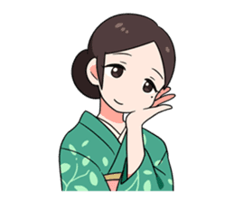 Elegant kimono woman sticker #4475527