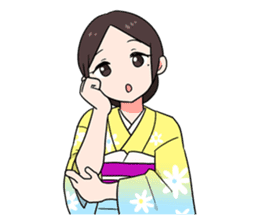 Elegant kimono woman sticker #4475528