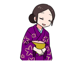 Elegant kimono woman sticker #4475529