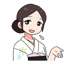 Elegant kimono woman sticker #4475530