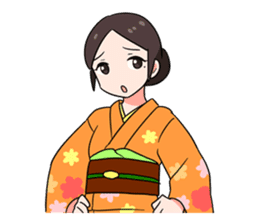 Elegant kimono woman sticker #4475531