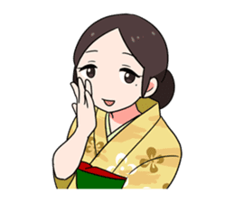 Elegant kimono woman sticker #4475532
