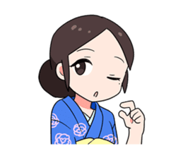 Elegant kimono woman sticker #4475535