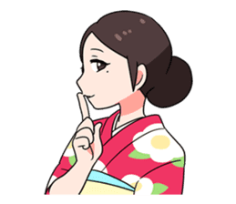 Elegant kimono woman sticker #4475536