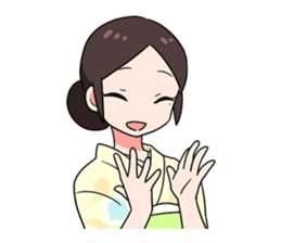 Elegant kimono woman sticker #4475539