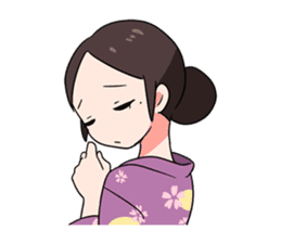 Elegant kimono woman sticker #4475542