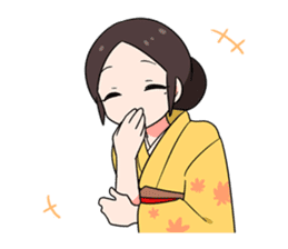 Elegant kimono woman sticker #4475543