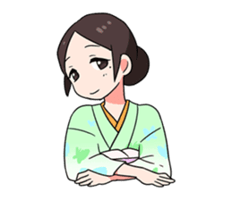 Elegant kimono woman sticker #4475545