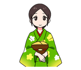 Elegant kimono woman sticker #4475547