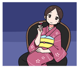 Elegant kimono woman sticker #4475551