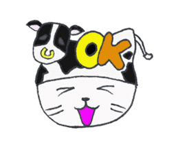 Dull joke of a headgear cat sticker #4476058