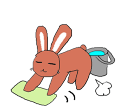 Love, healing rabbit 2 sticker #4481562