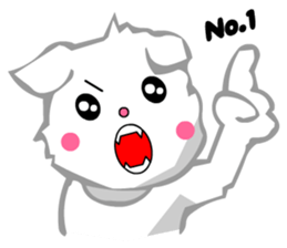 Scottish Fold White Cat (Digging) sticker #4484288