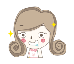 Praow : Curly girl. sticker #4486332