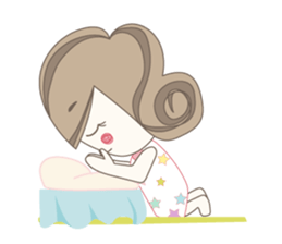 Praow : Curly girl. sticker #4486335