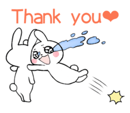 One day of a thin Usako(English) sticker #4487089