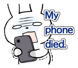 One day of a thin Usako(English) sticker #4487097