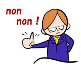 Mr. office worker brown hair sticker #4490870