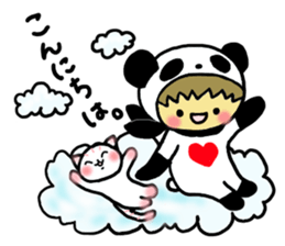 Pandaman and Cat 2 sticker #4491920