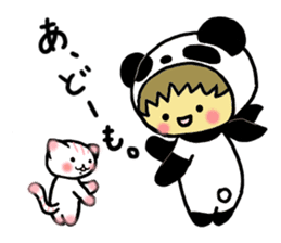 Pandaman and Cat 2 sticker #4491926