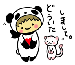 Pandaman and Cat 2 sticker #4491928