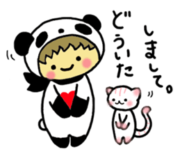 Pandaman and Cat 2 sticker #4491928