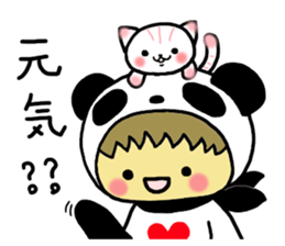 Pandaman and Cat 2 sticker #4491929